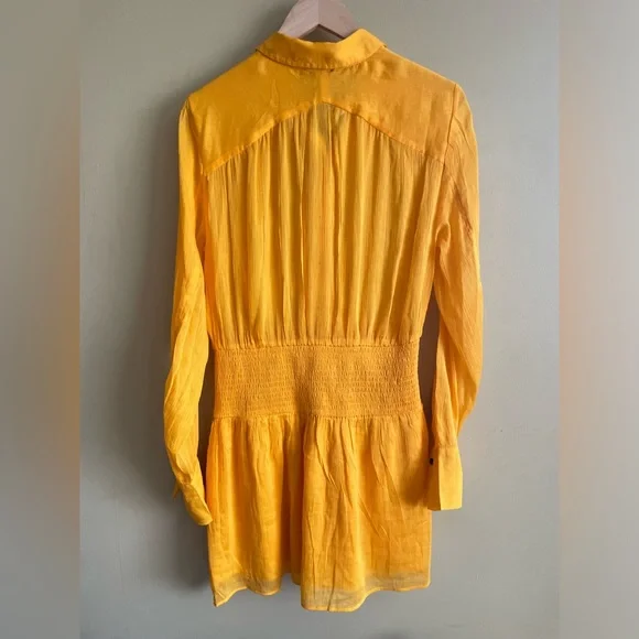 RAG & BONE bailey silk blend smocked dress